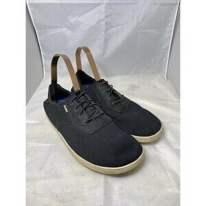 Olukai Nohea Moku Casual Boat Shoes Black Loafers Mens Size 12 Laces Comfort